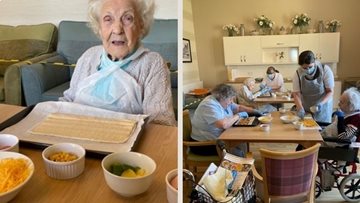 Pizza making class at Crieff care home